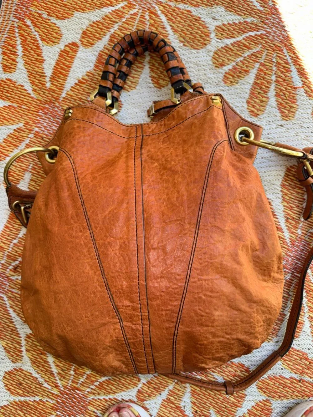 orYANY vintage Gwen leather hobo bag Cognac